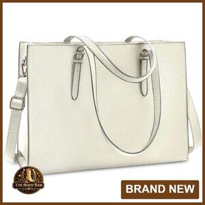 15.6 Inch Laptop Tote Bag Waterproof Leather Professional Business Briefcase